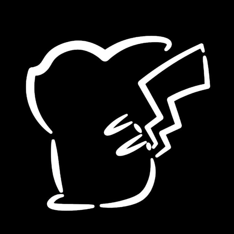 Pokemon 'Pikachu | Black and White' Vinyl Car Sticker