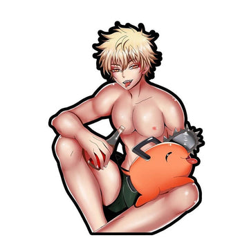 Chainsaw Man 'Denji And Pochita | Silly' Vinyl Car Sticker