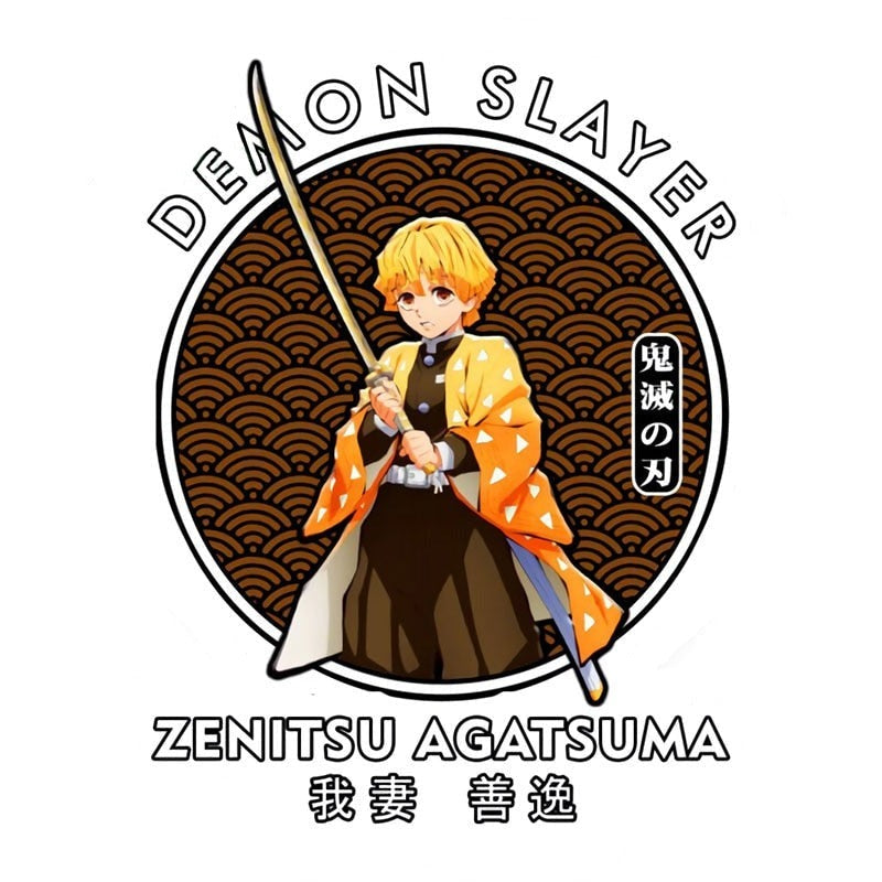 Demon Slayer 'Zenitsu Agatsuma | Seigaiha Wave' Vinyl Car Sticker