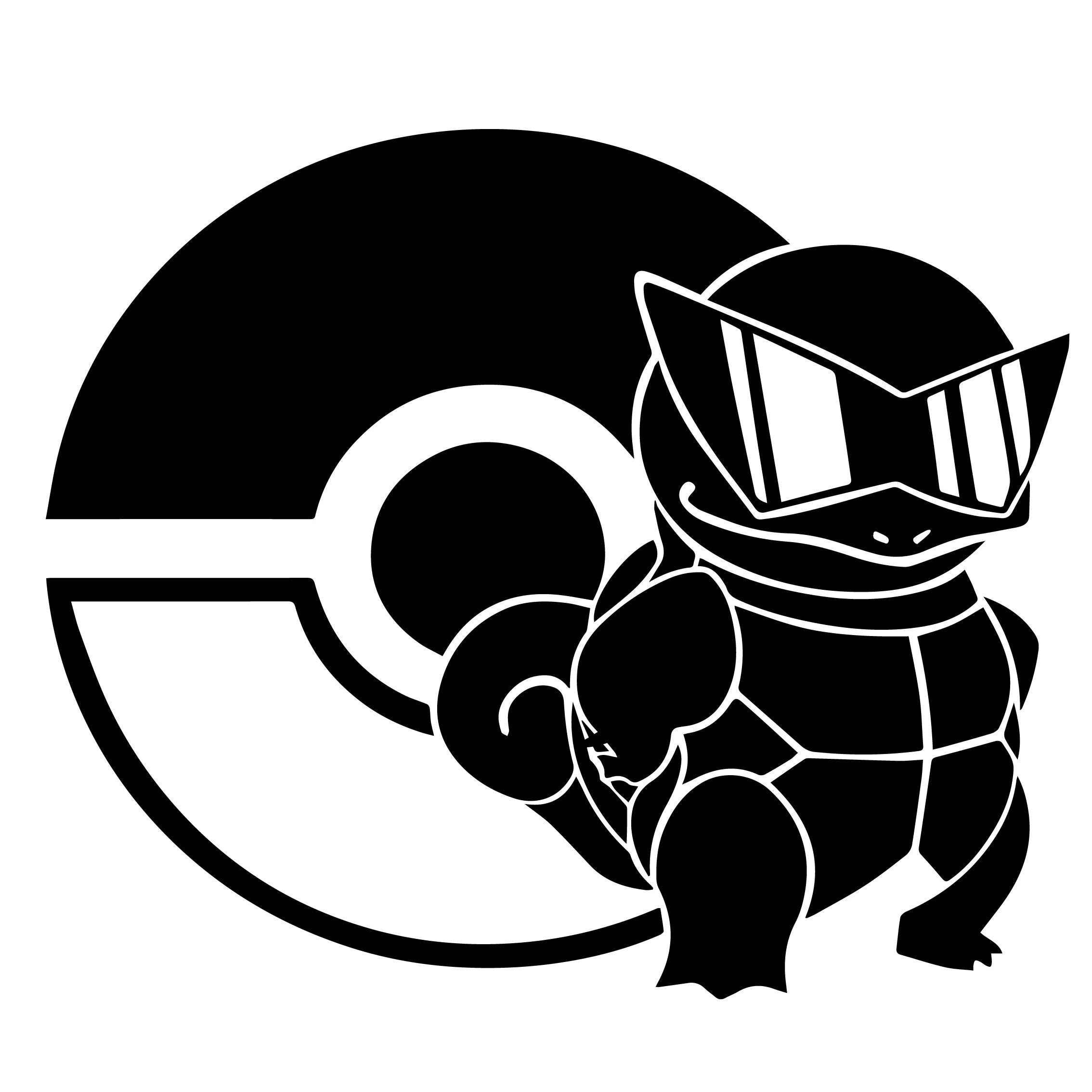 Pokemon 'Pokeball and Squirtle' Vinyl Car Sticker