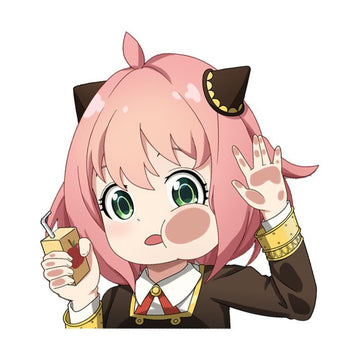 Spy x Family 'Anya | Pressed Face | Apple Juice' Vinyl Car Sticker