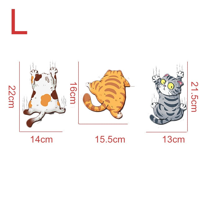 Cute 'Climbing Cats | Set of 3' Vinyl Car Sticker