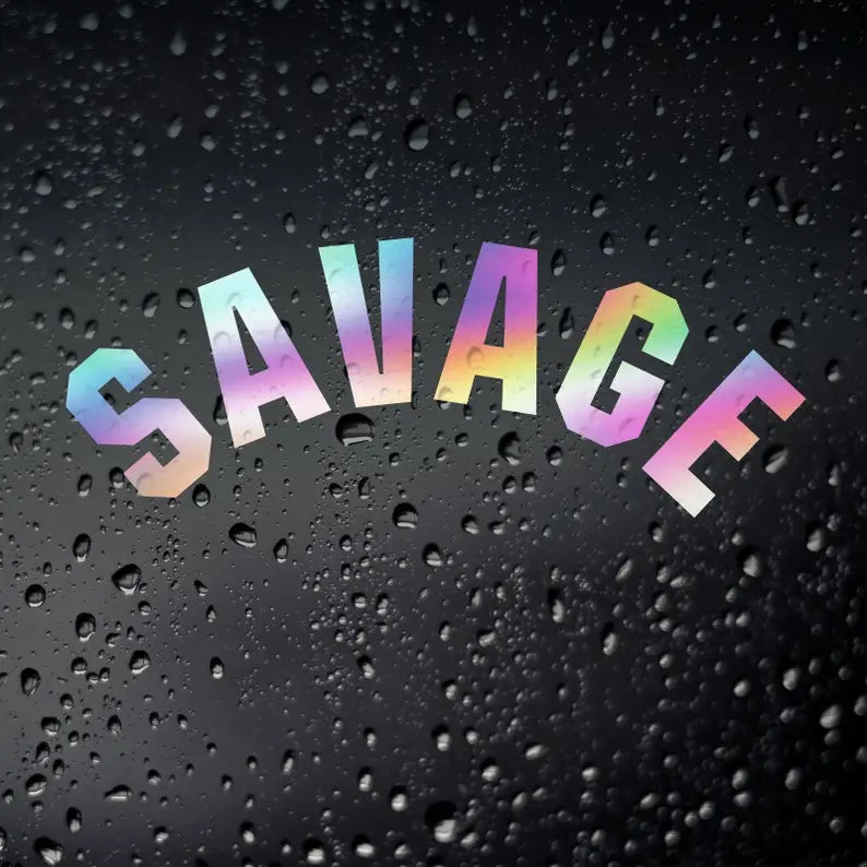 Cool Slick Chrome 'Savage' Vinyl Car Sticker