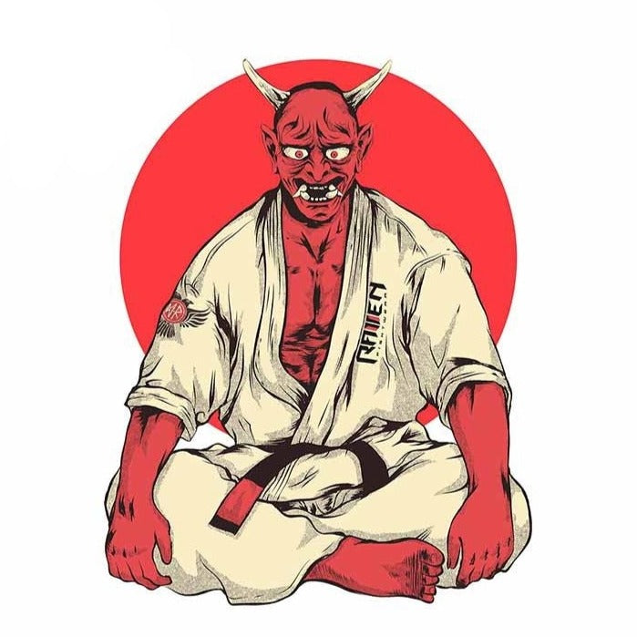 Jiu Jitsu 'Oni Demon Fighter' Vinyl Car Sticker