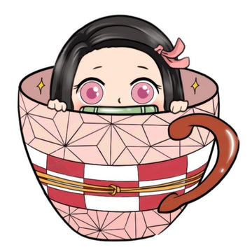 Demon Slayer 'Baby Nezuko In A Cup | Peeking' Vinyl Car Sticker
