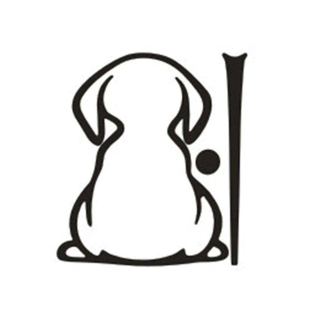 Cute Puppy 'Sitting Back' Vinyl Car Wiper Sticker