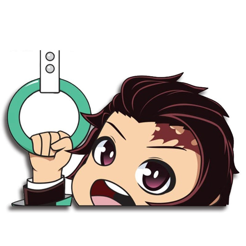Demon Slayer 'Tanjiro | Holding Circle Handle' Vinyl Car Peeker Sticker
