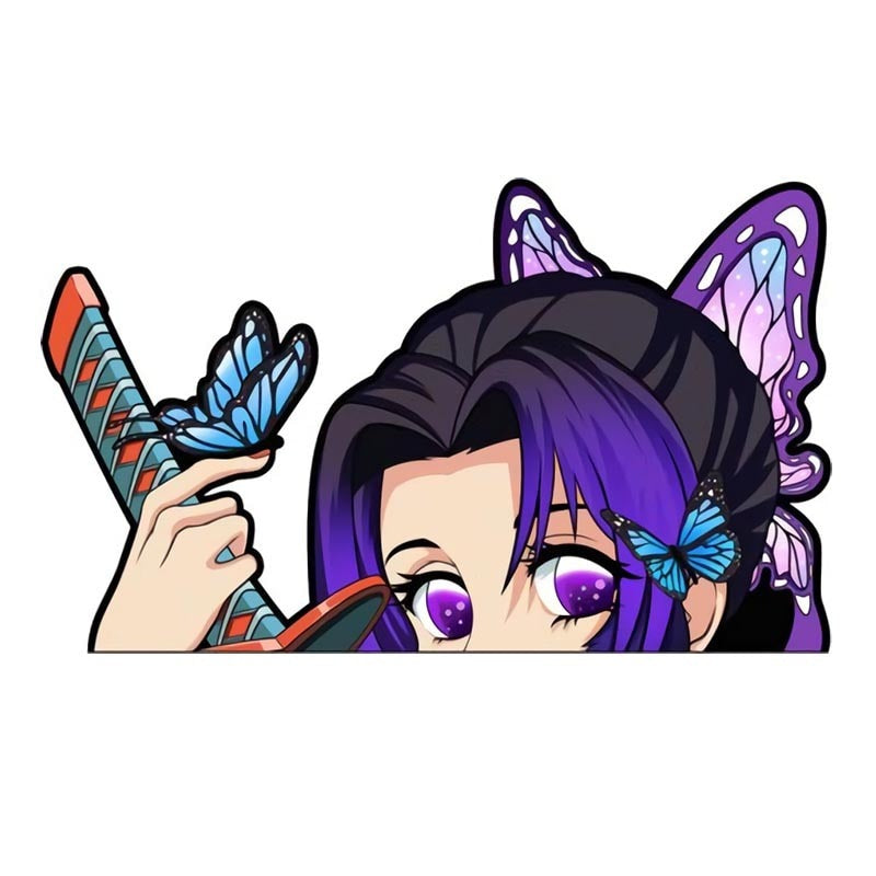 Demon Slayer 'Shinobu | Brilliant Eyes' Vinyl Car Peeker Sticker