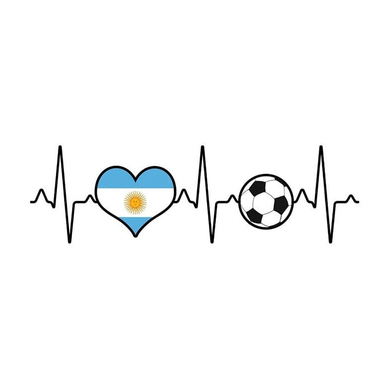 Heartbeat 'Argentina Flag and Football' Vinyl Car Sticker