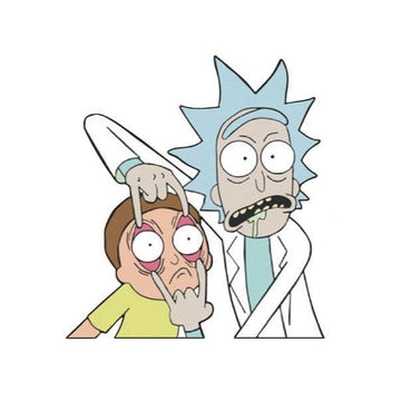 Rick and Morty 'Rock On And Wacky Face' Vinyl Car Peeker Sticker