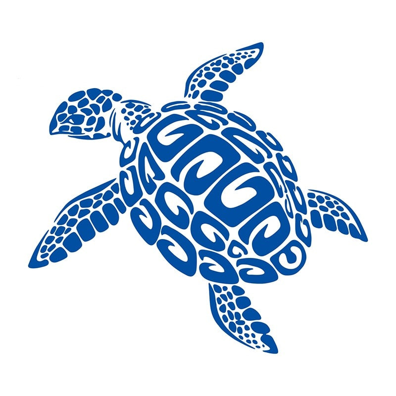 Sea Turtle 'Polynesian and Hawaiian Tribal' Vinyl Car Sticker