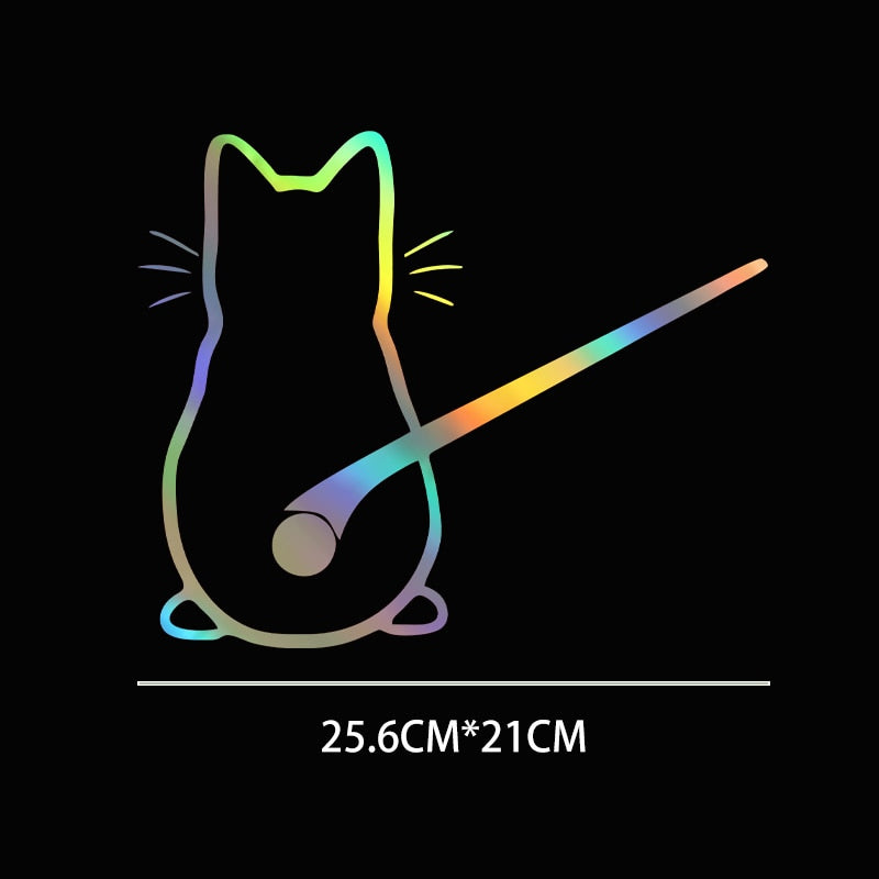 Cute Cat 'Sitting Back' Vinyl Car Wiper Sticker