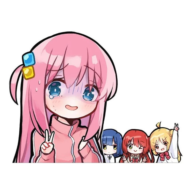 Bocchi the Rock! 'Hitori Gotoh and Friends' Vinyl Car Peeker Sticker