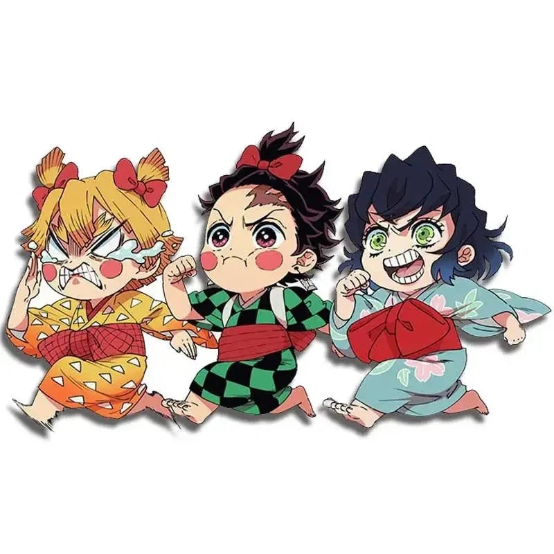 Demon Slayer 'Zenitsu x Inosuke x Tanjiro | Wearing Kimono' Vinyl Car Sticker