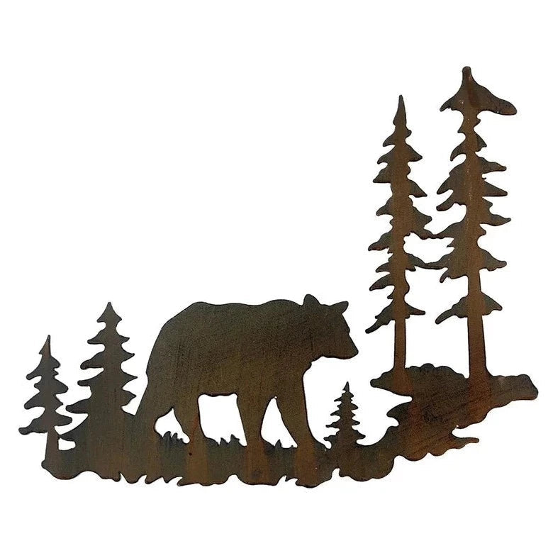Bear 'Silhouette Pine Trees' Vinyl Car Sticker