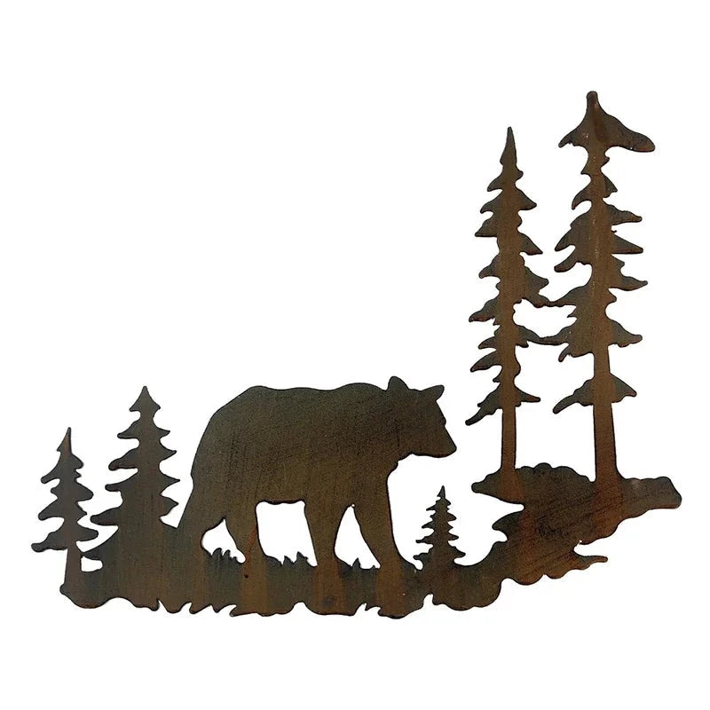 Bear 'Silhouette Pine Trees' Vinyl Car Sticker