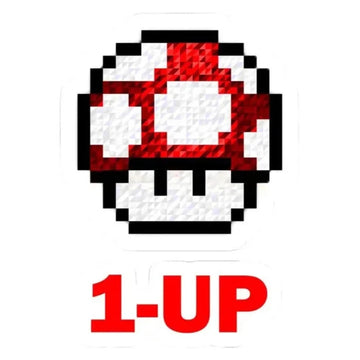 Super Mario Bros. 'Red Mushroom Pixel | 1-Up' Vinyl Car Sticker
