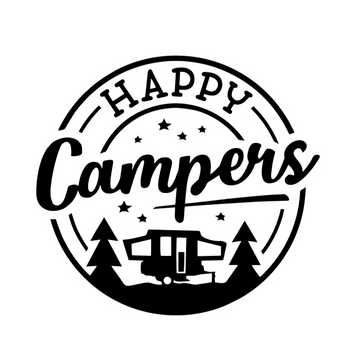 Travel 'Happy Campers' Vinyl Car Sticker