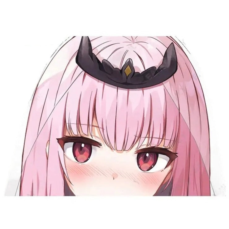 Virtual YouTuber 'Mori Calliope | Blushed' Vinyl Car Peeker Sticker