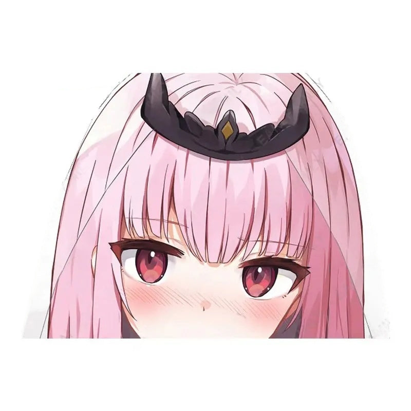Virtual YouTuber 'Mori Calliope | Blushed' Vinyl Car Peeker Sticker