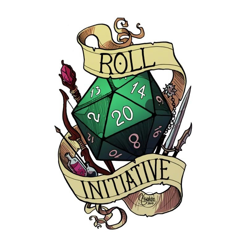 Dungeons & Dragons 'Dice | Roll Initiative' Vinyl Car Sticker
