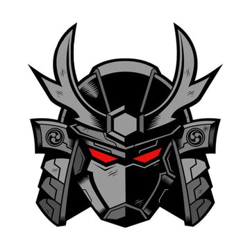 Samurai Robot Helmet 'Red Eyes' Vinyl Car Sticker
