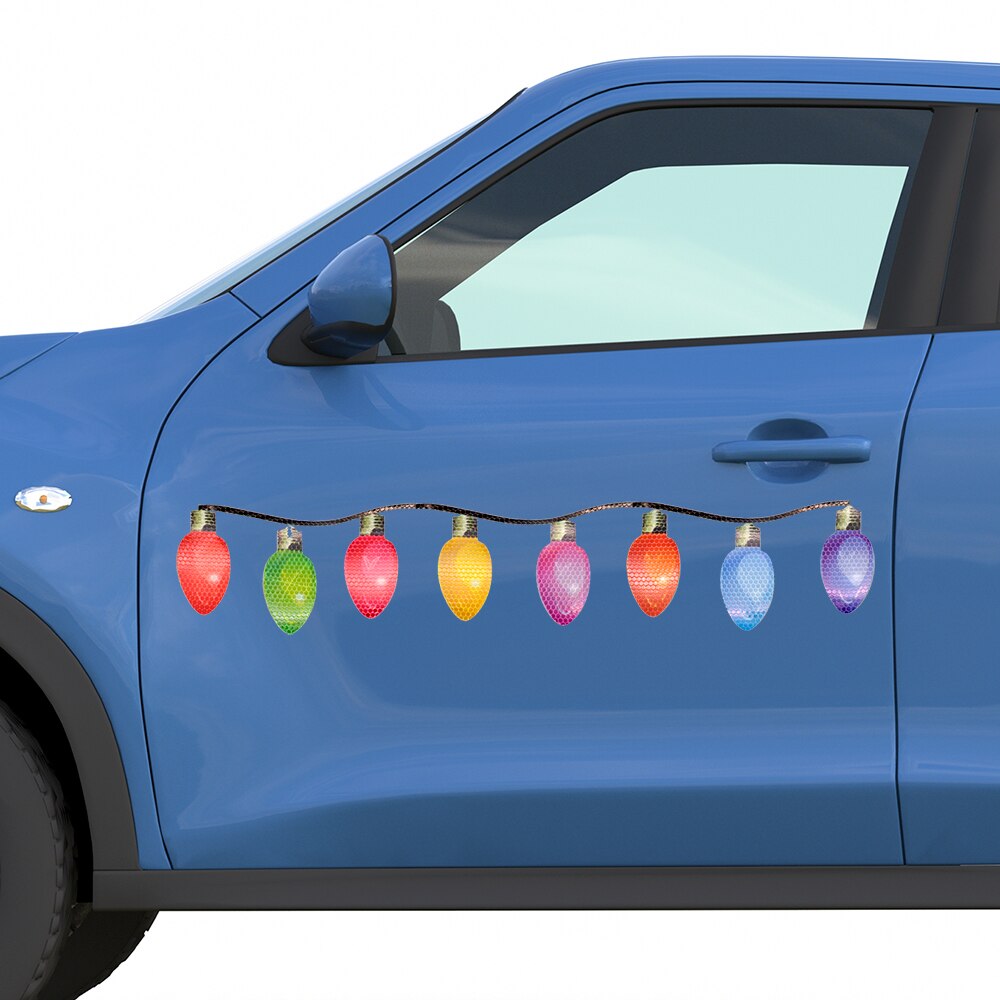 Cute Christmas Decor 'Colored Light Bulbs | 8 Pieces' Vinyl Car Magnetic Sticker