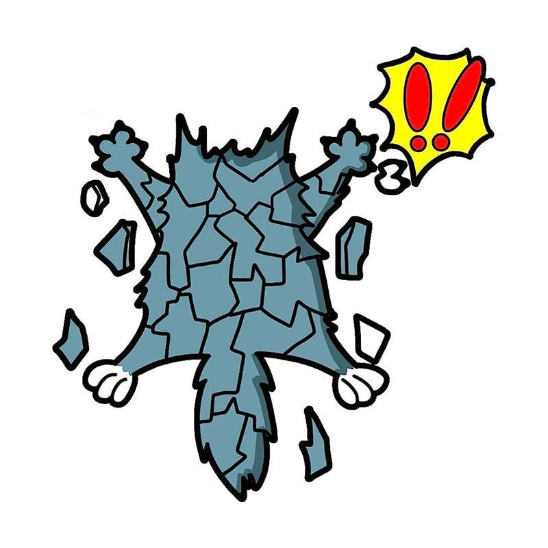 Cracked Back 'Blue Cat | Falling' Vinyl Car Sticker