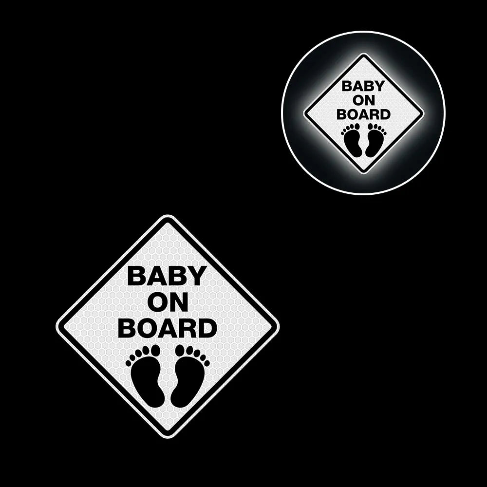 Baby On Board 'Footprints | Reflective' Vinyl Car Sticker