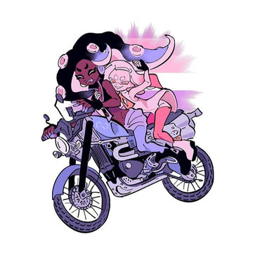 Splatoon 'Marina and Pearl | Riding Motorcycle' Vinyl Car Sticker