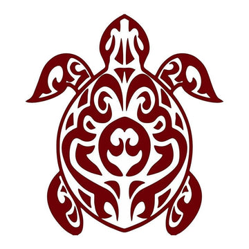 Tribal Sea Turtle 'Maroon' Vinyl Car Sticker