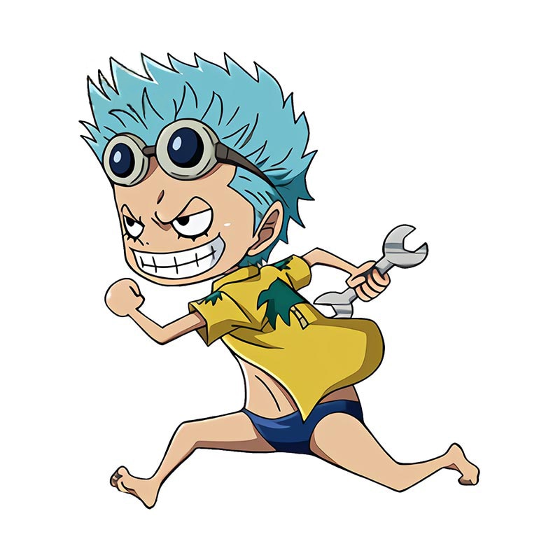 One Piece 'Young Franky | Running' Vinyl Car Sticker