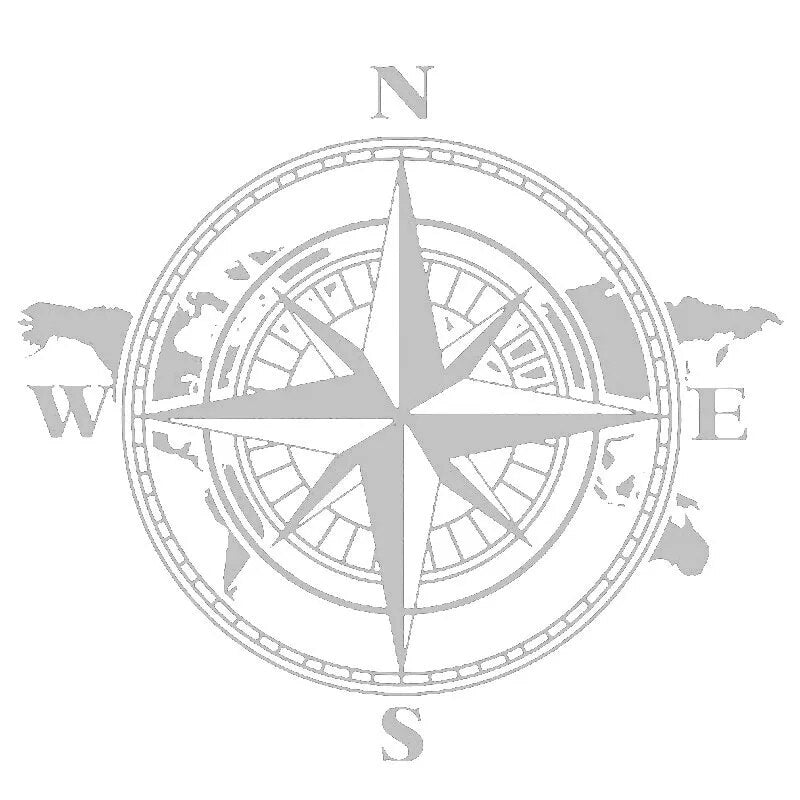 Travel 'Map Compass' Vinyl Car Sticker