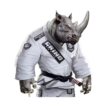 Jiu Jitsu 'Rhino Fighter' Vinyl Car Sticker