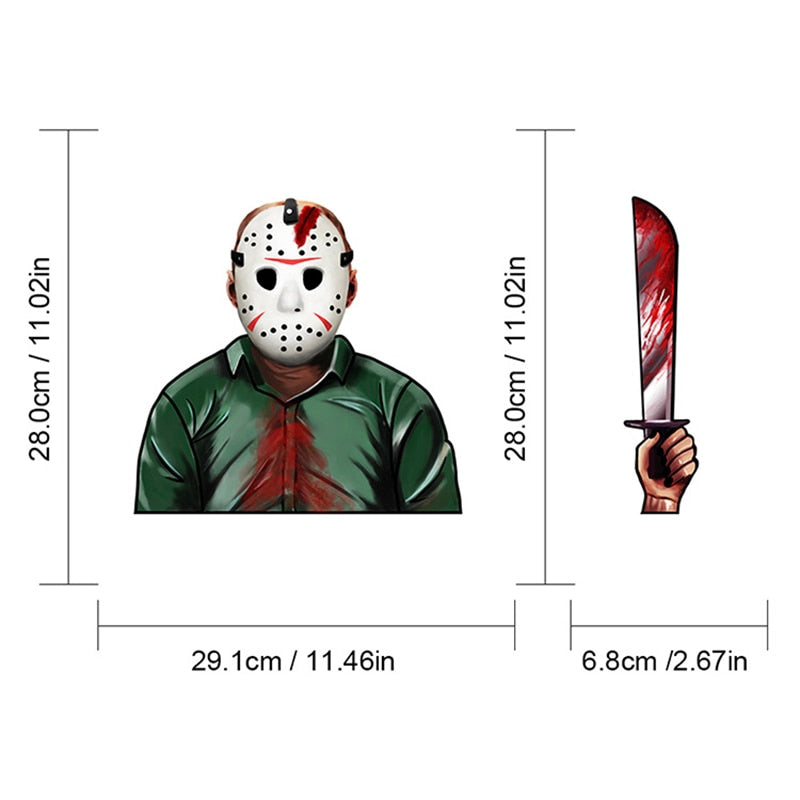 Friday the 13th 'Jason Voorhees | Machete And Mask' Vinyl Car Wiper Sticker
