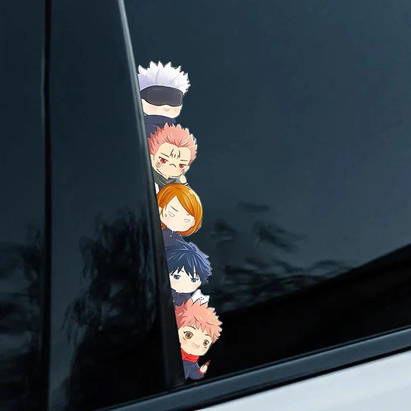 Jujutsu Kaisen 'Cute Chibi Reactions | Left Side' Vinyl Car Peeker Sticker
