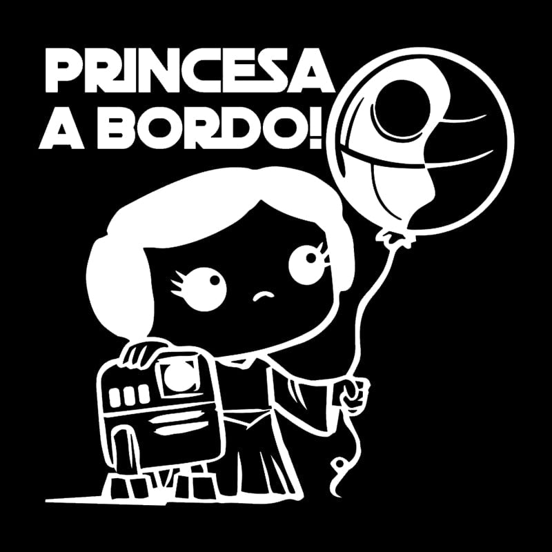 Princesa A Bordo! 'Princess Leia | R2-D2 And Death Star Balloon | 1.0' Vinyl Car Sticker