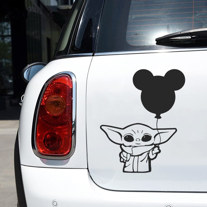 Star Wars 'Baby Yoda | Mickey Balloon' Vinyl Car Sticker