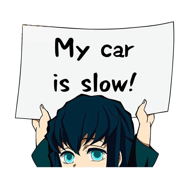 Demon Slayer 'Muichiro | My Car Is Slow!' Vinyl Car Peeker Sticker