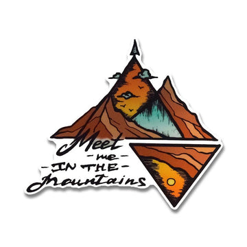 Travel 'Meet Me In The Mountains' Vinyl Car Sticker