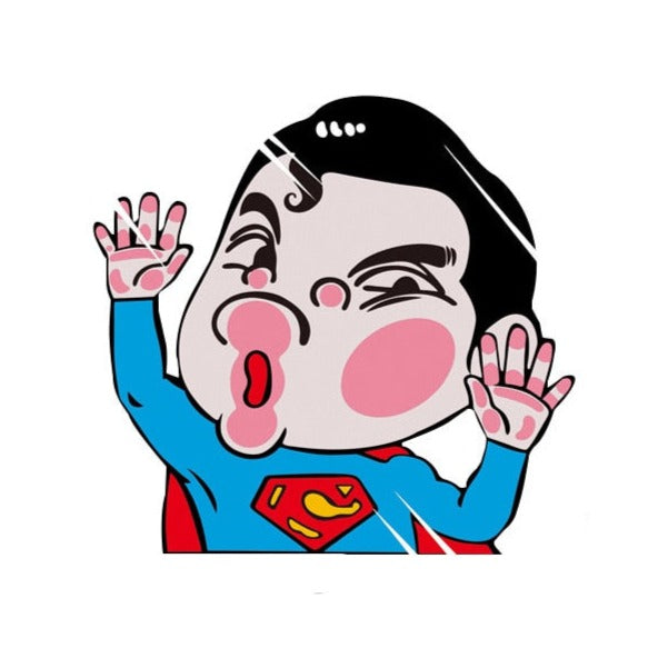 Superman 'Pressed Face' Vinyl Car Peeker Sticker