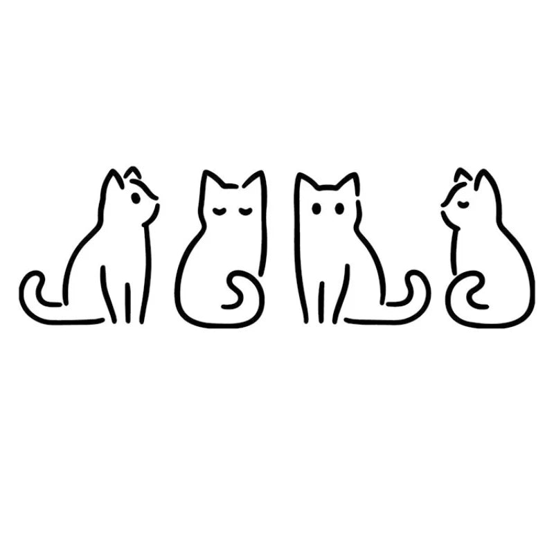 Cute 'Four Cats | Sitting' Vinyl Car Sticker