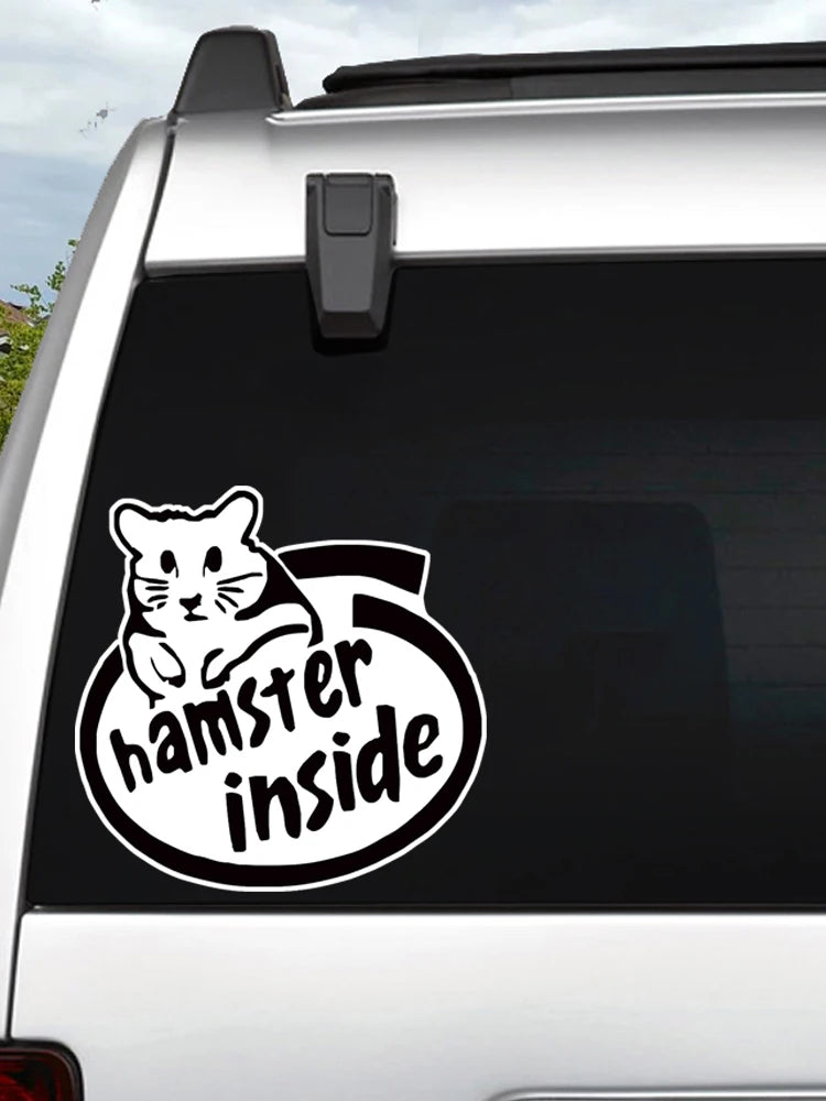 Cute 'Hamster Inside' Vinyl Car Sticker
