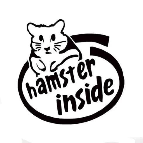 Cute 'Hamster Inside' Vinyl Car Sticker