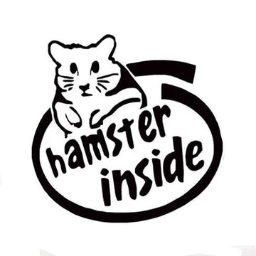 Cute 'Hamster Inside' Vinyl Car Sticker