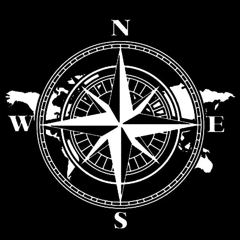 Travel 'Map Compass' Vinyl Car Sticker