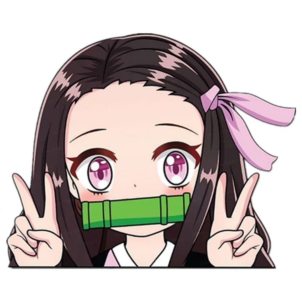 Demon Slayer 'Nezuko | Peace Sign' Vinyl Car Peeker Sticker