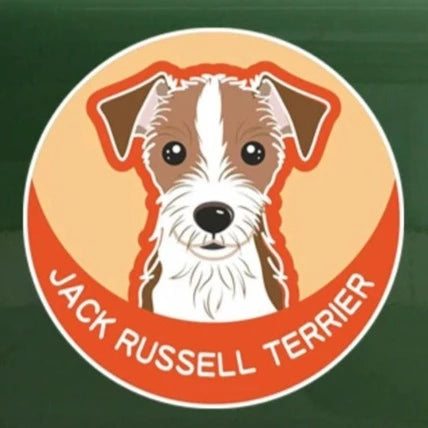 Jack Russell Terrier Dog 'Round' Vinyl Car Sticker
