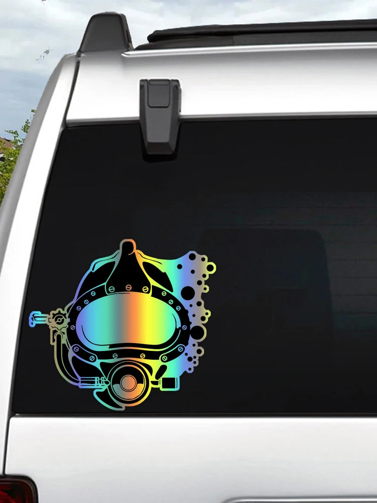 Scuba Diving 'Helmet' Vinyl Car Sticker