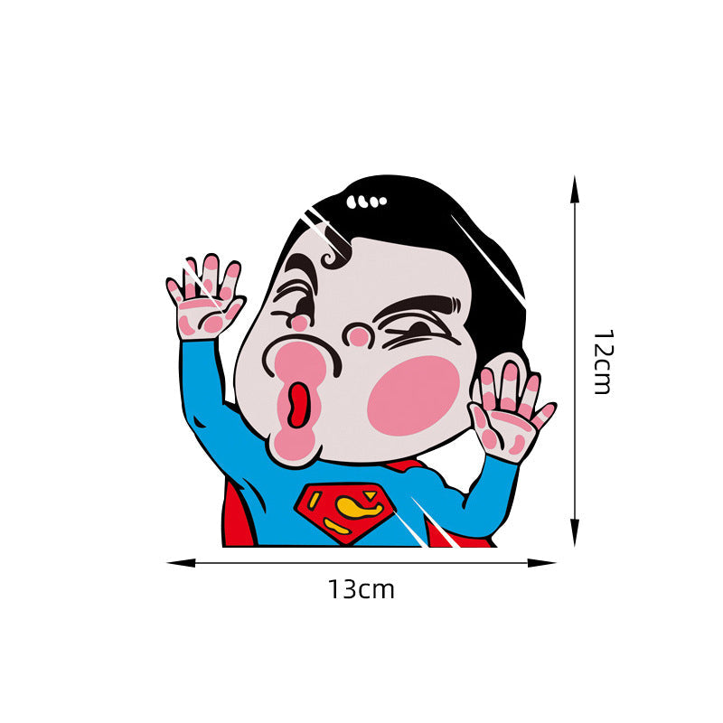 Superman 'Pressed Face' Vinyl Car Peeker Sticker